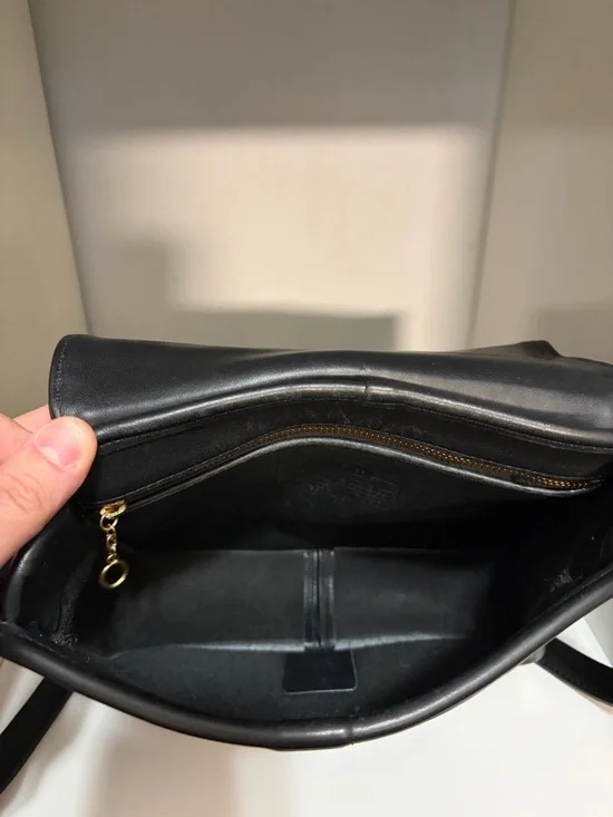 Rare Vintage Coach Tribeca Flap Bag (#9092) Black Leather & Magnetic Closure - Picture 8 of 12